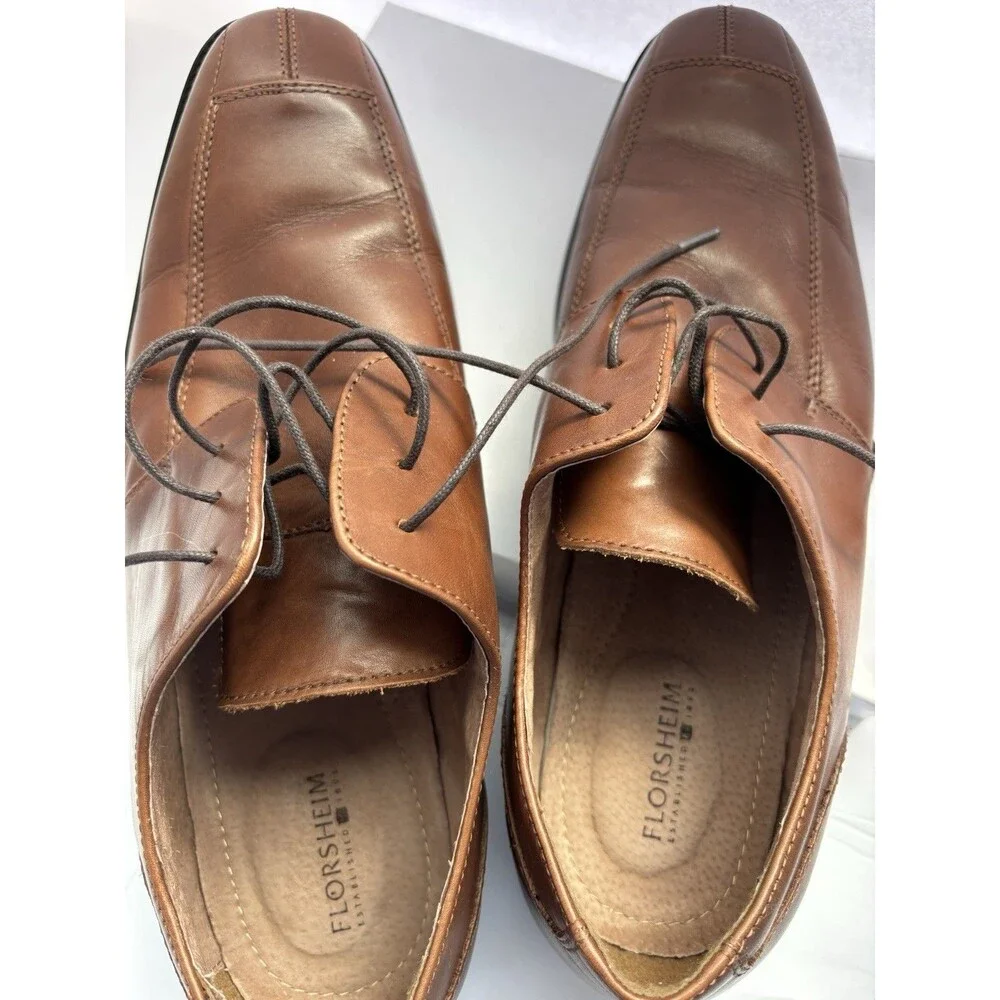 FLORSHEIM Brown Leather Oxford Men’s Dress Lace Up Shoes - Size 13 D